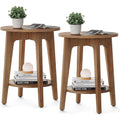 Rundes Beistelltisch-Set mit unterer Ablage,