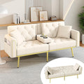 2-Sitzer Schlafsofa mit Schlaffunktion, verstellbarer R¨¹ckenlehne, Getrankehalter und Seitentaschen, 175 ¡Á 80 ¡Á 73,5