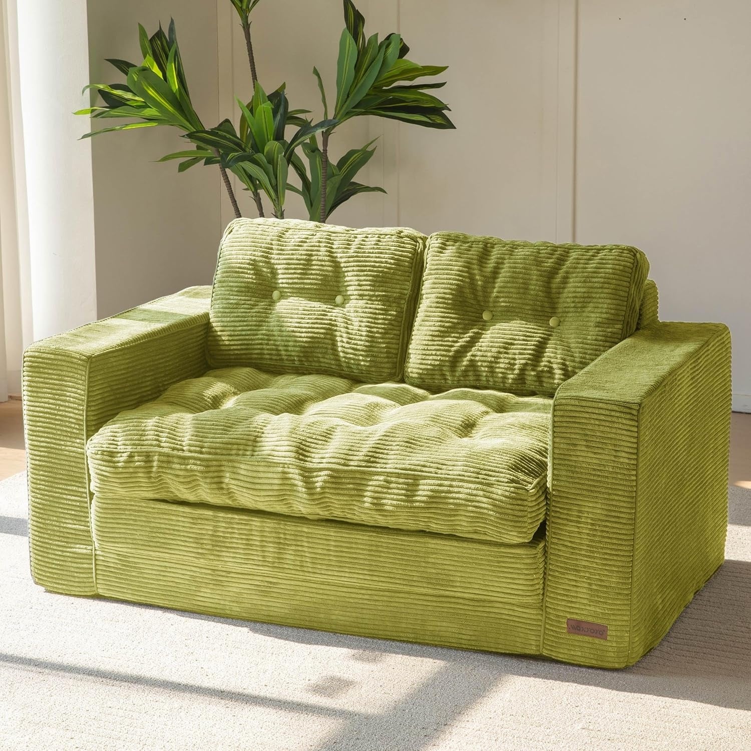 Umbaubares 2-Sitzer-Schlafsofa mit ausziehbarer Liegeflache und 2