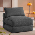 Faltbarer Schlafsessel aus Cord mit Kissen, 89 ¡Á 89 ¡Á 78 cm / 89 ¡Á 195 ¡Á 43 cm,