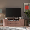 TV-Lowboard mit 2 T¨¹ren, 2 Schubladen und offenem Fach aus Holzwerkstoff in Terrakotta, 179,5 ¡Á 63,1 ¡Á 41,3