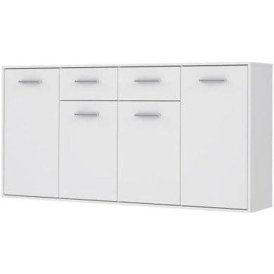Kommode mit 4 T¨¹ren und 2 Schubladen aus Holzwerkstoff in Wei?, 162,3 ¡Á 88,1 ¡Á 34,2