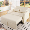 2-Sitzer Schlafsofa mit Schlaffunktion, 3-in-1-Design, verstellbarer R¨¹ckenlehne und Leinenbezug, 180 ¡Á 127