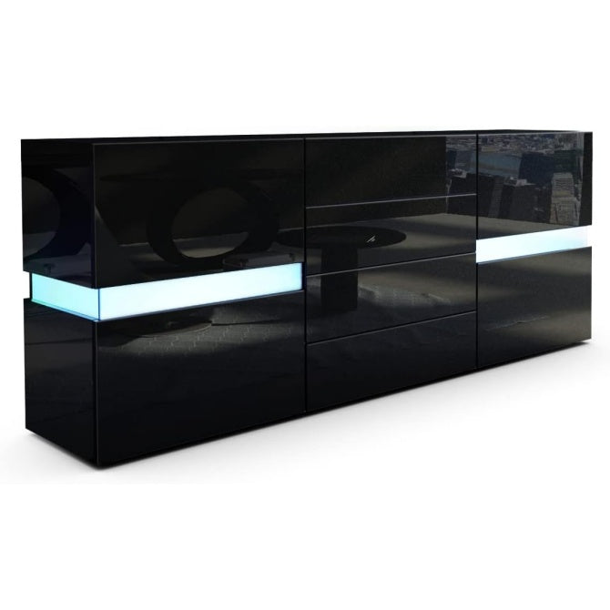 Hochglanz-Sideboard mit LED-Beleuchtung und